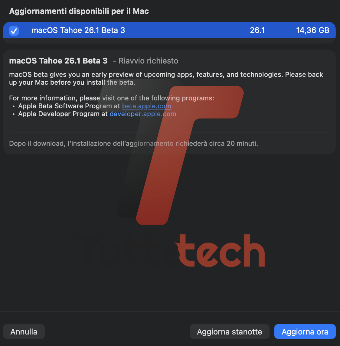 Apple ha rilasciato le beta 3 di iOS 26.1, iPadOS 26.1, macOS 26.1 Tahoe e watchOS 26.1 9