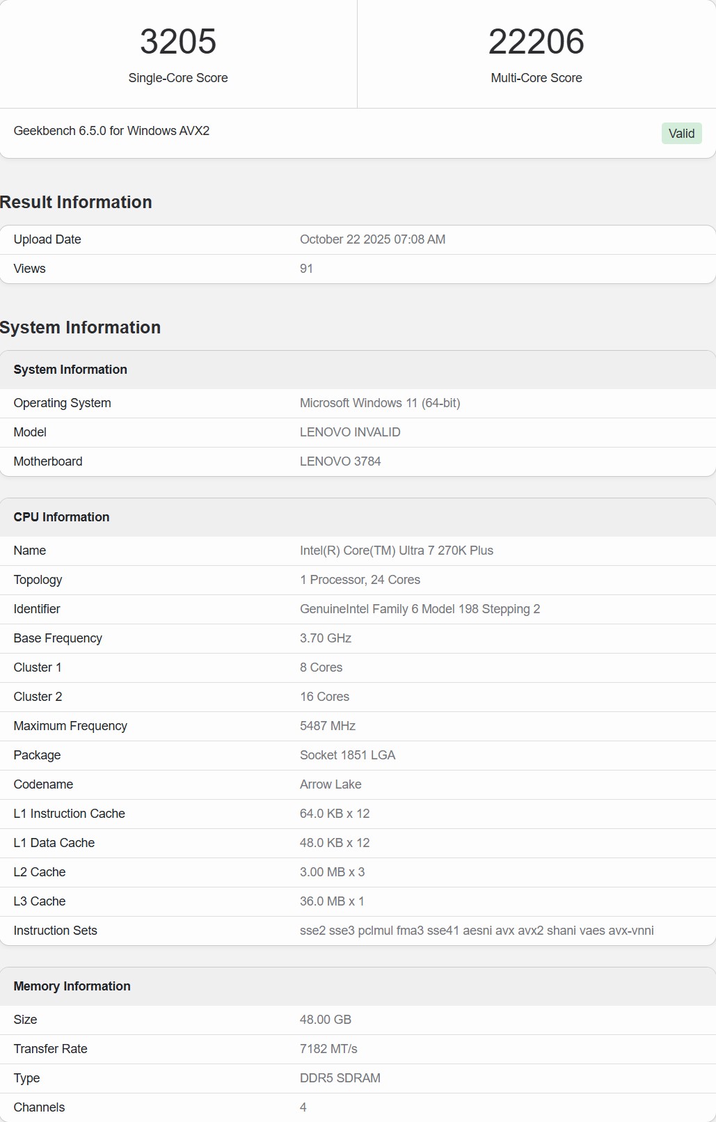 Intel core ultra 7 270K Plus