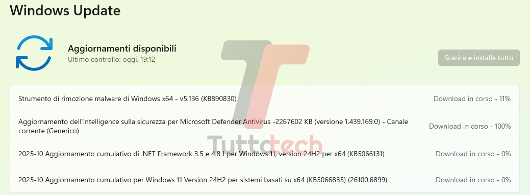 Windows 11 24H2 - KB5066835 - Patch tuesday ottobre 2025