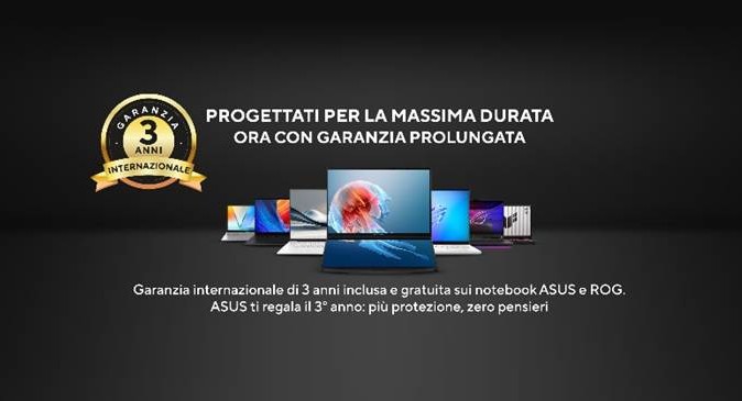asus notebook garanzia 3 anni