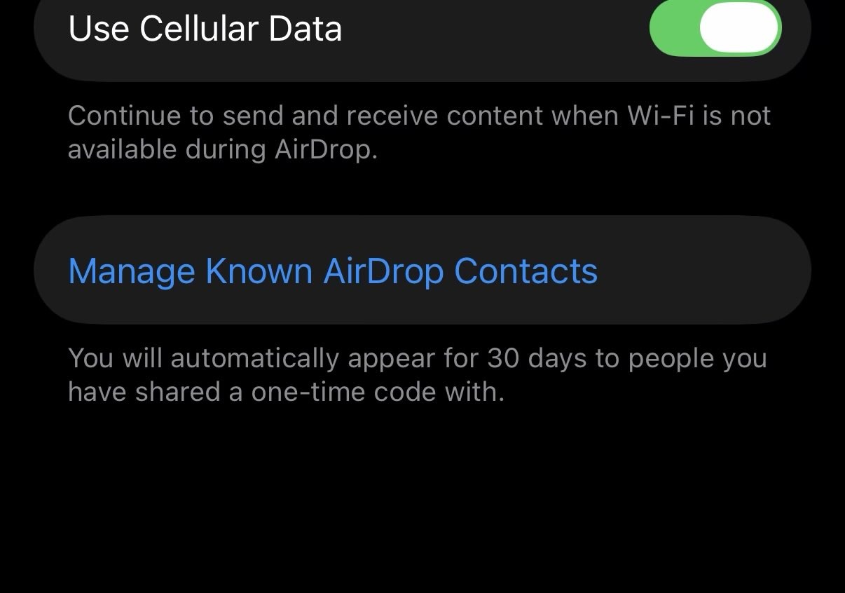 Apple iOS 26.2 DB3 - AirDrop 30 giorni