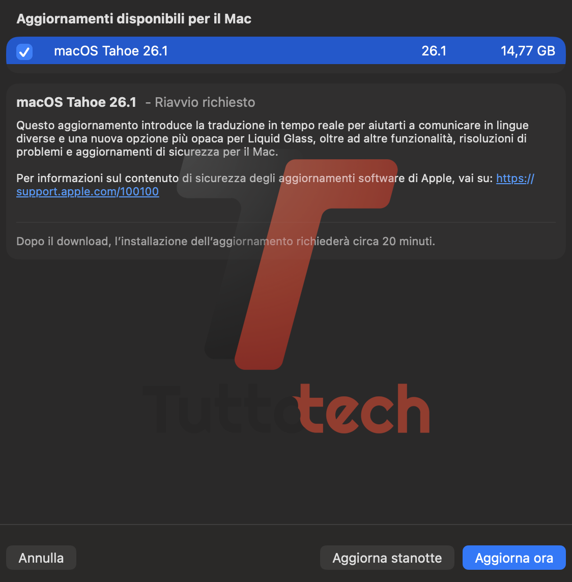 Apple macOS 26.1 Tahoe on MacBook Pro 16 M1 Pro