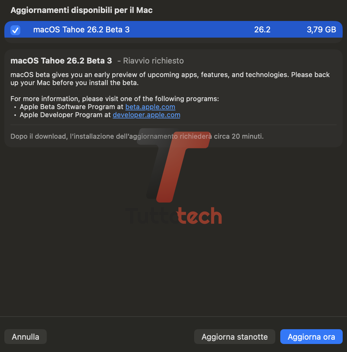 Apple macOS 26.2 Tahoe DB2 on MacBook Pro 16 M1 Pro