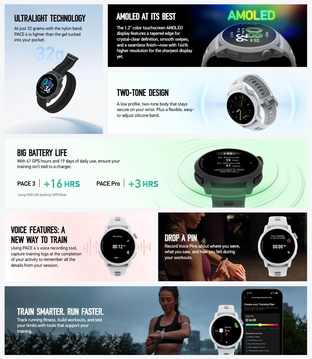 COROS Pace 4 - Specifiche