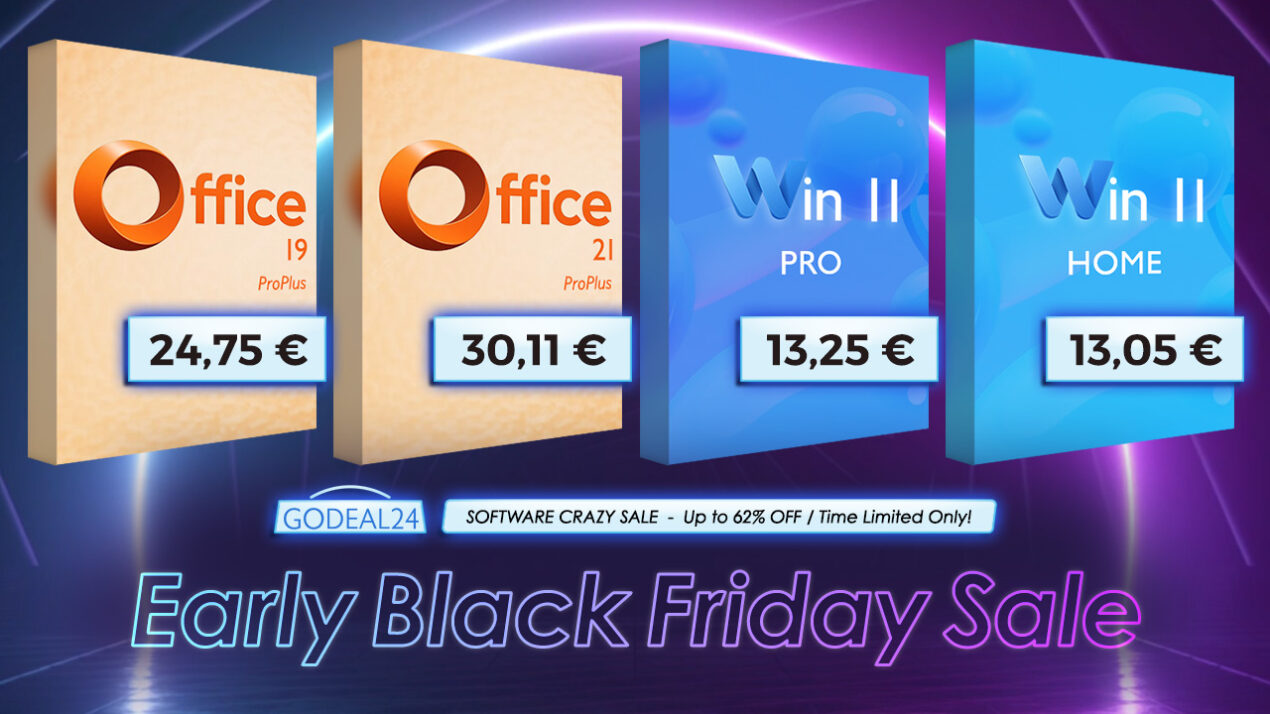 Godeal24 gioca d'anticipo, ecco le offerte del Black Friday su tantissimi software