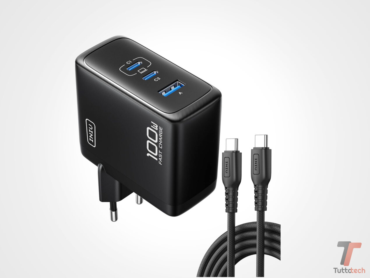 Il caricatore per tutti i dispositivi: tecnologia GAN, INIU e 100W a prezzone su Amazon