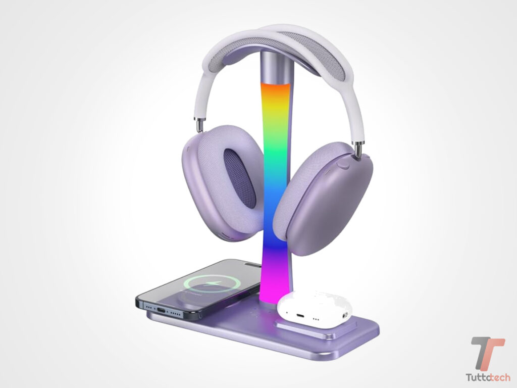 Supporto per Cuffie con RGB e Ricarica Wireless per tutti i dispositivi a meno di 10€ su Amazon 4