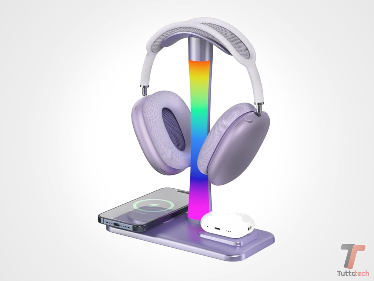 Supporto per Cuffie con RGB e Ricarica Wireless per tutti i dispositivi a meno di 10€ su Amazon