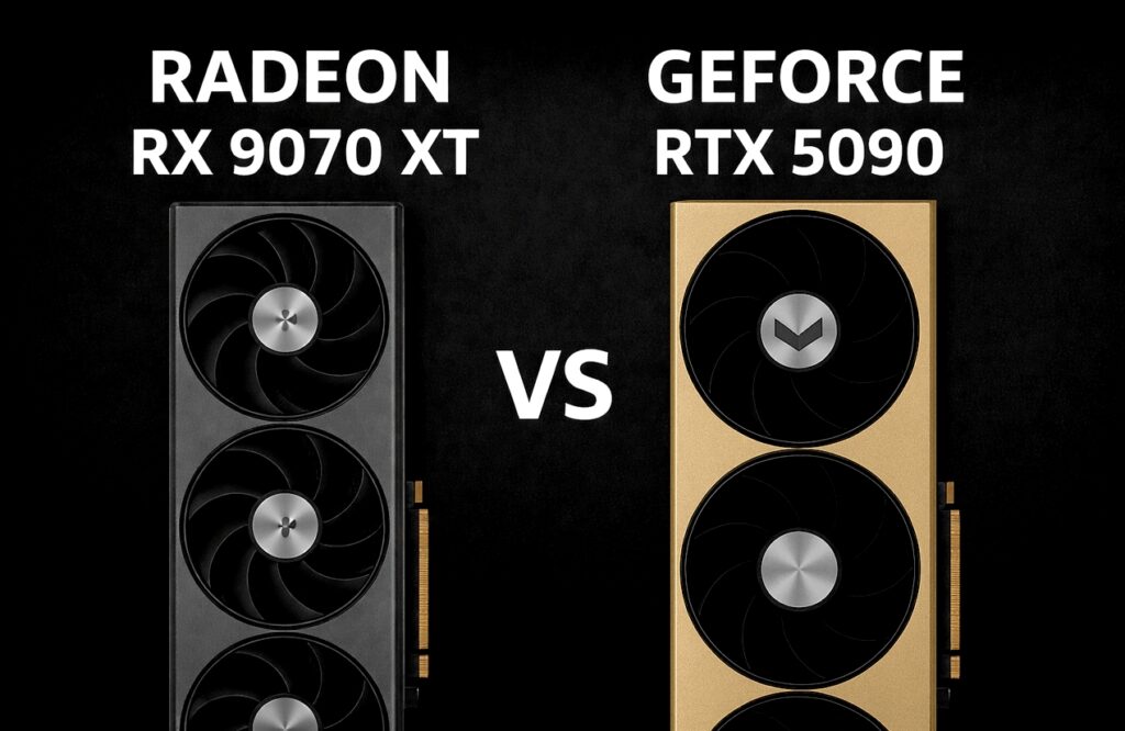AMD Radeon RX 9070 XT vs NVIDIA GeForce RTX 5090 copertina