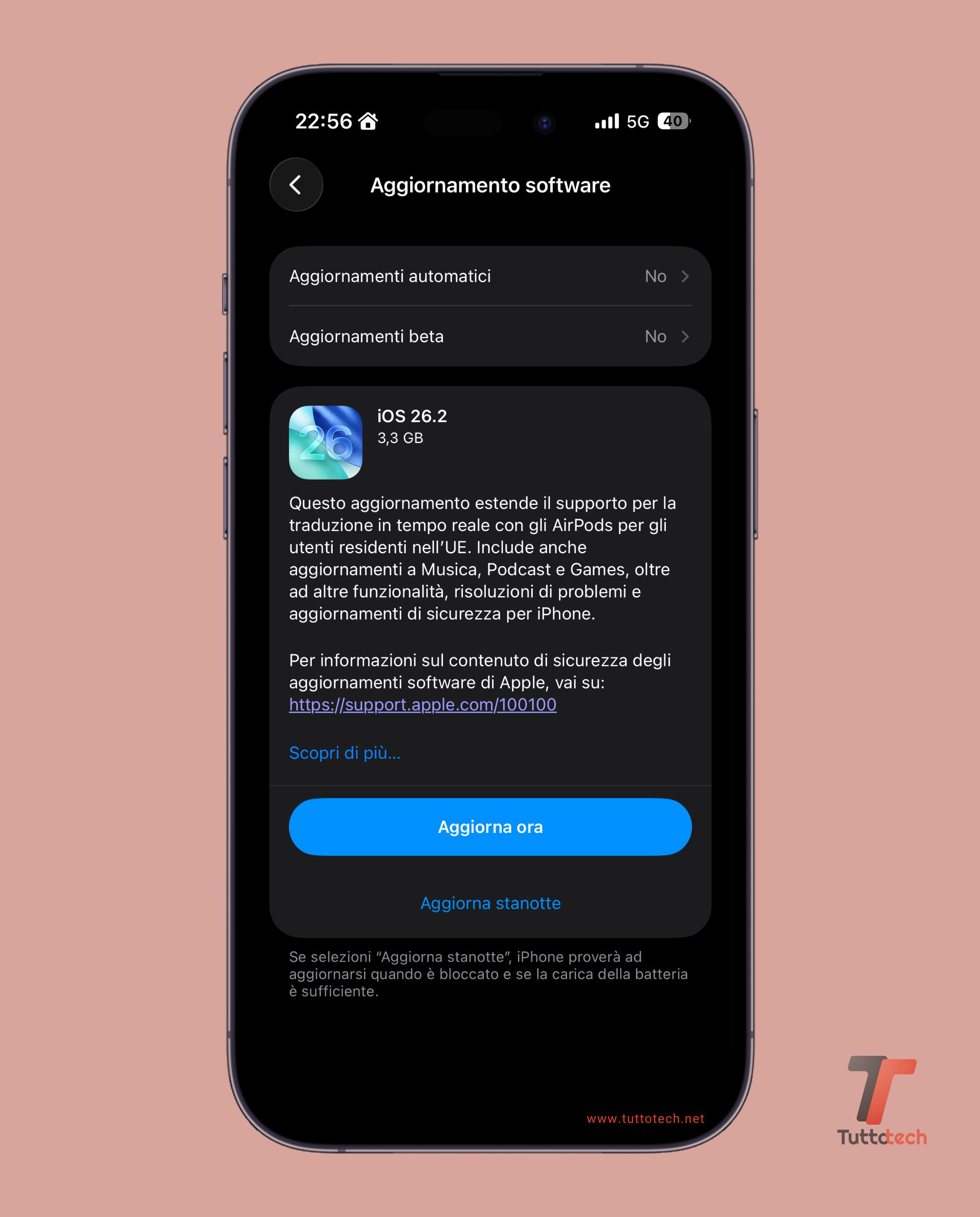 Apple iOS 26.2 on iPhone 14 Pro