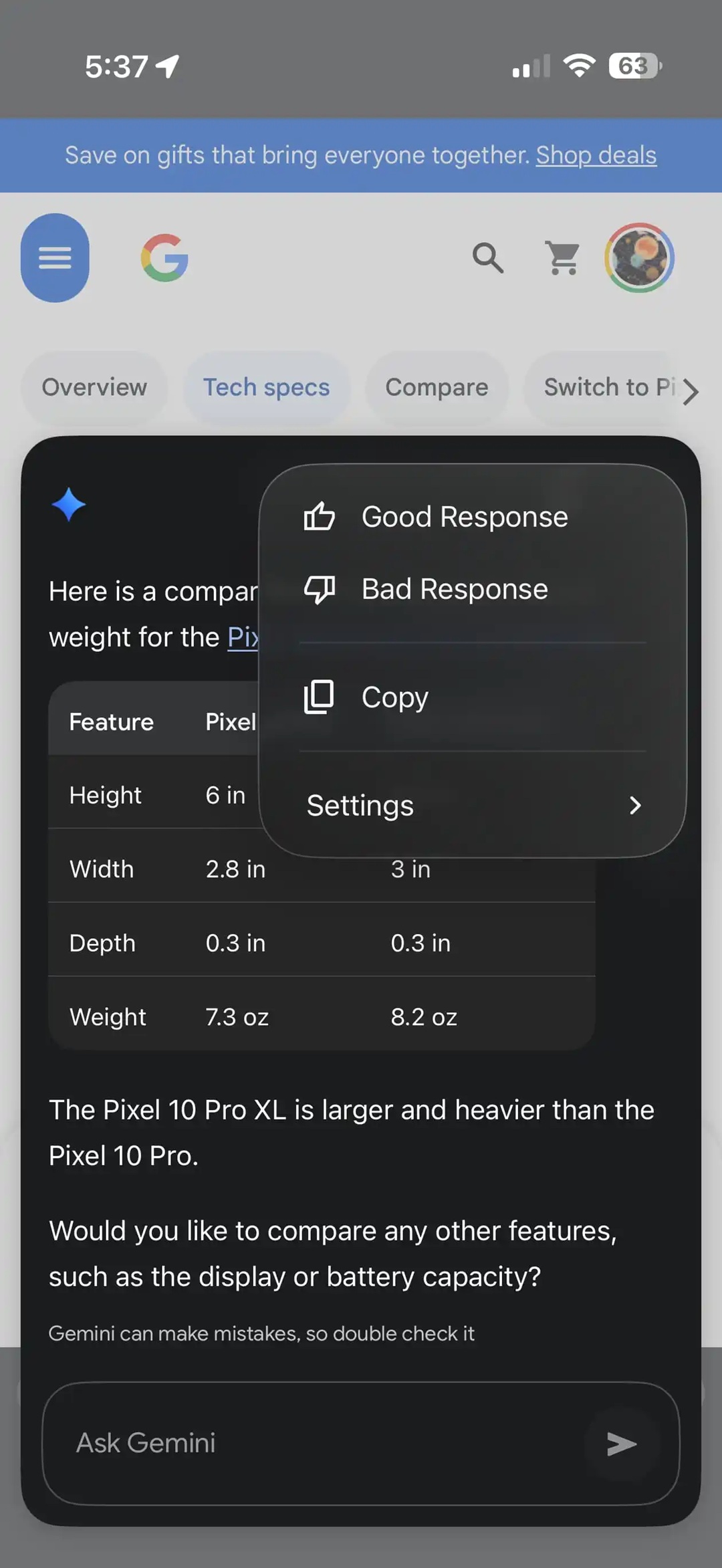 Google integra Gemini in Chrome per iPhone con una UI ben nota agli utenti Android 6
