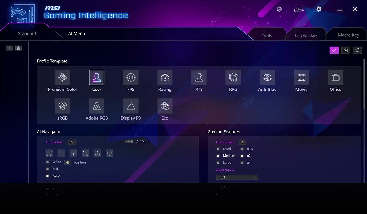 MSI MPG 271QR QD-OLED X50 gaming intelligence