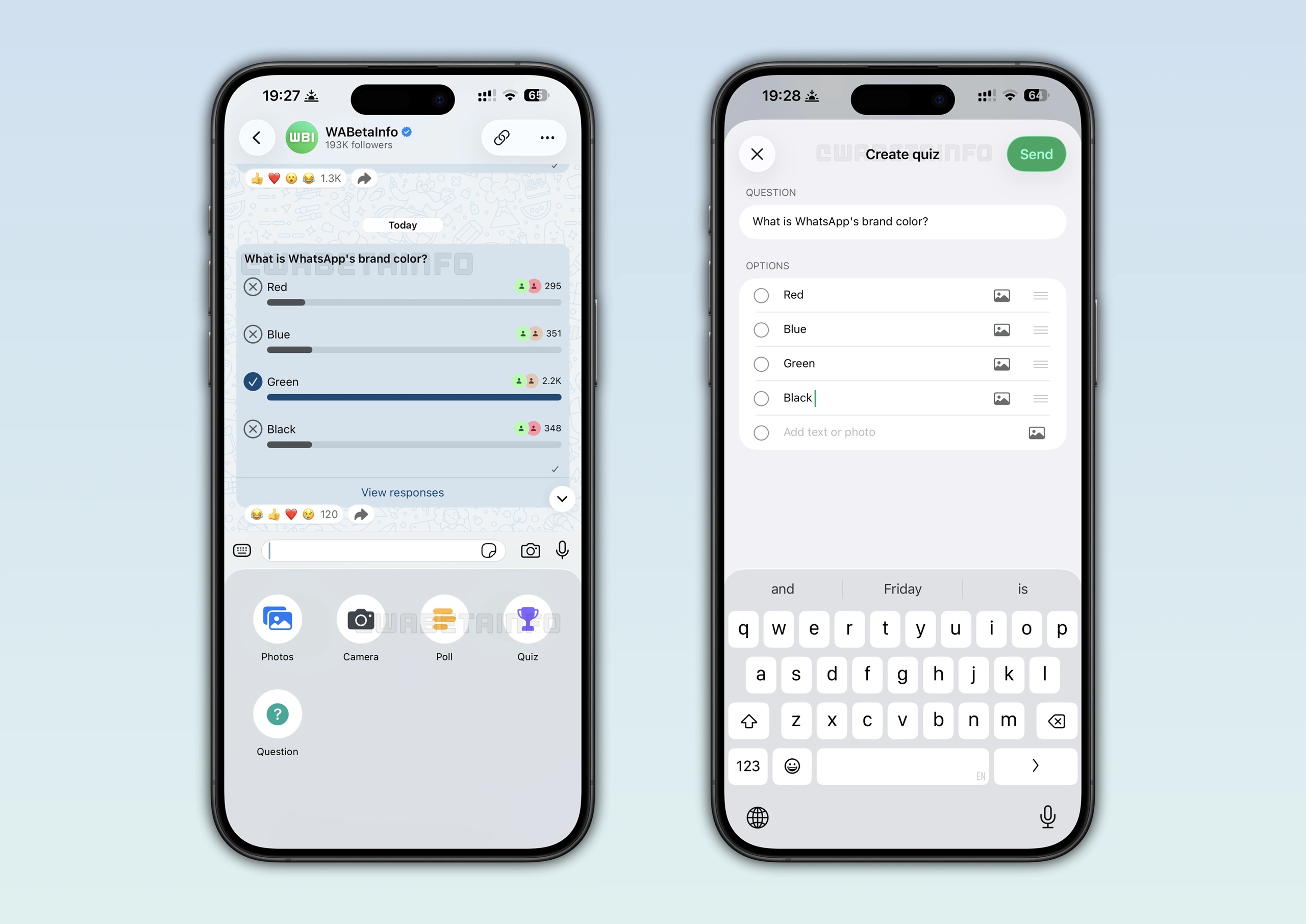 WhatsApp Beta per iOS v25.36.10.71 Quiz per i canali rollout WBI