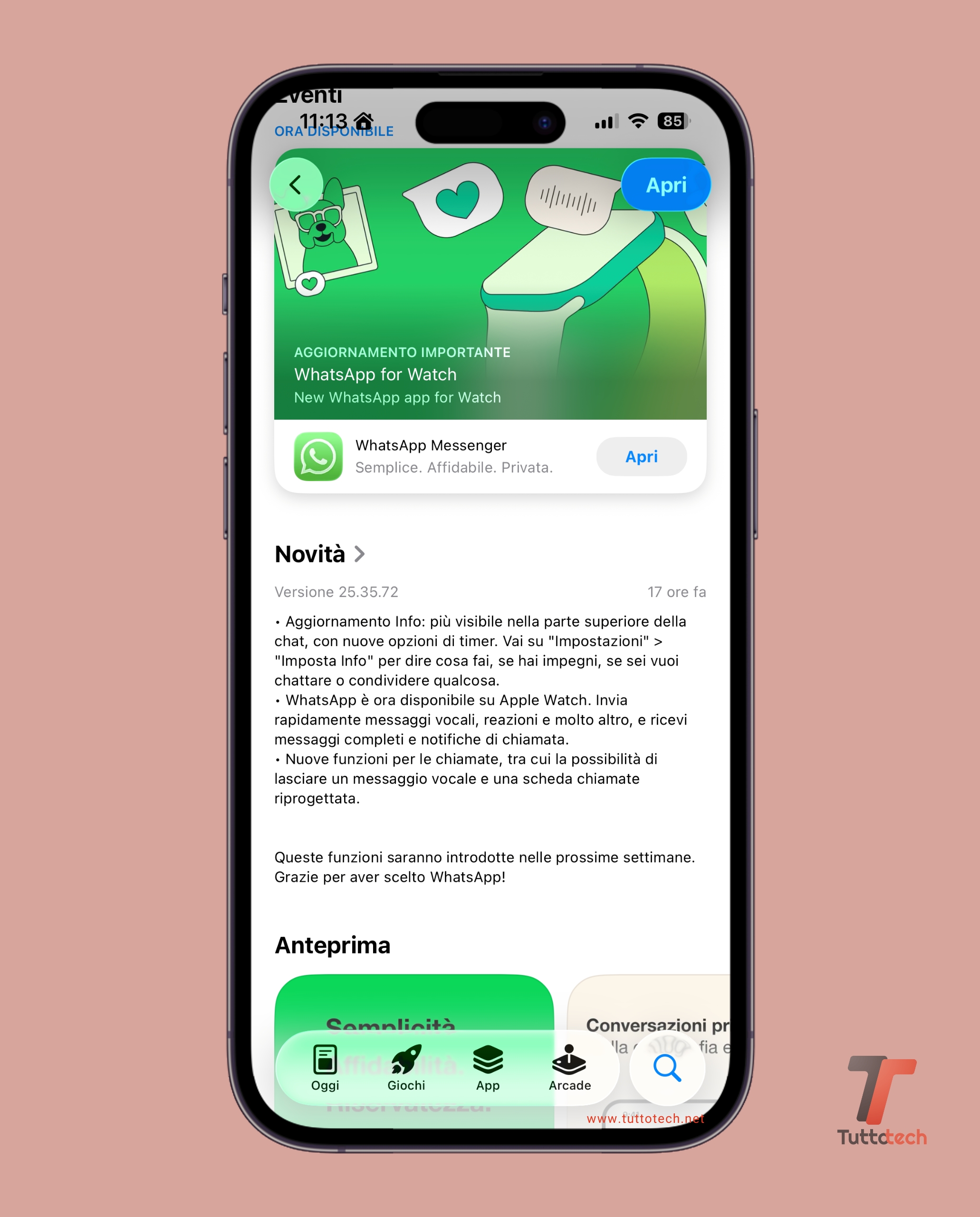 WhatsApp per iOS 25.35.72 changelog