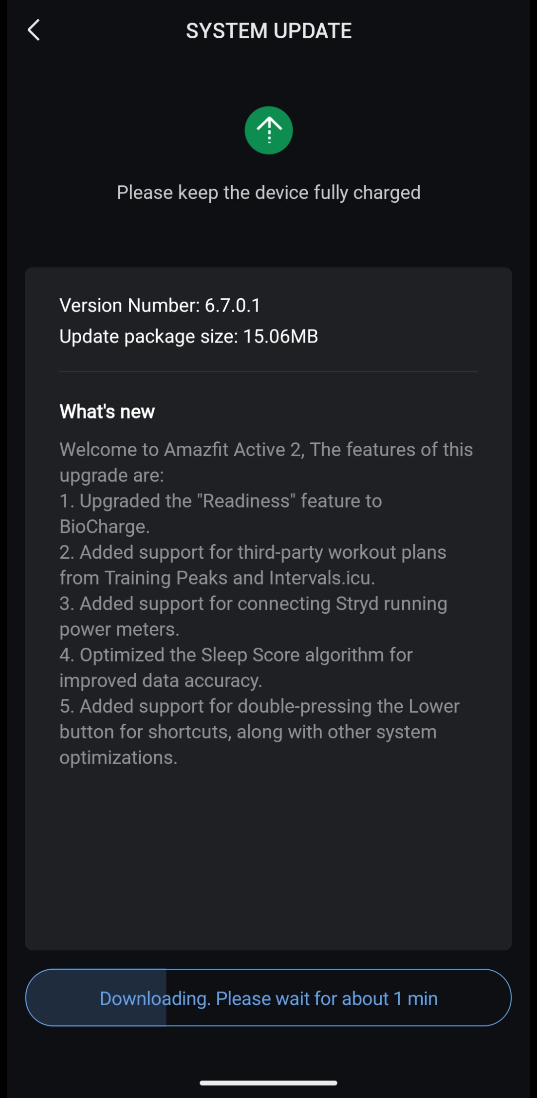amazfit active 2 aggiornamento biocharge
