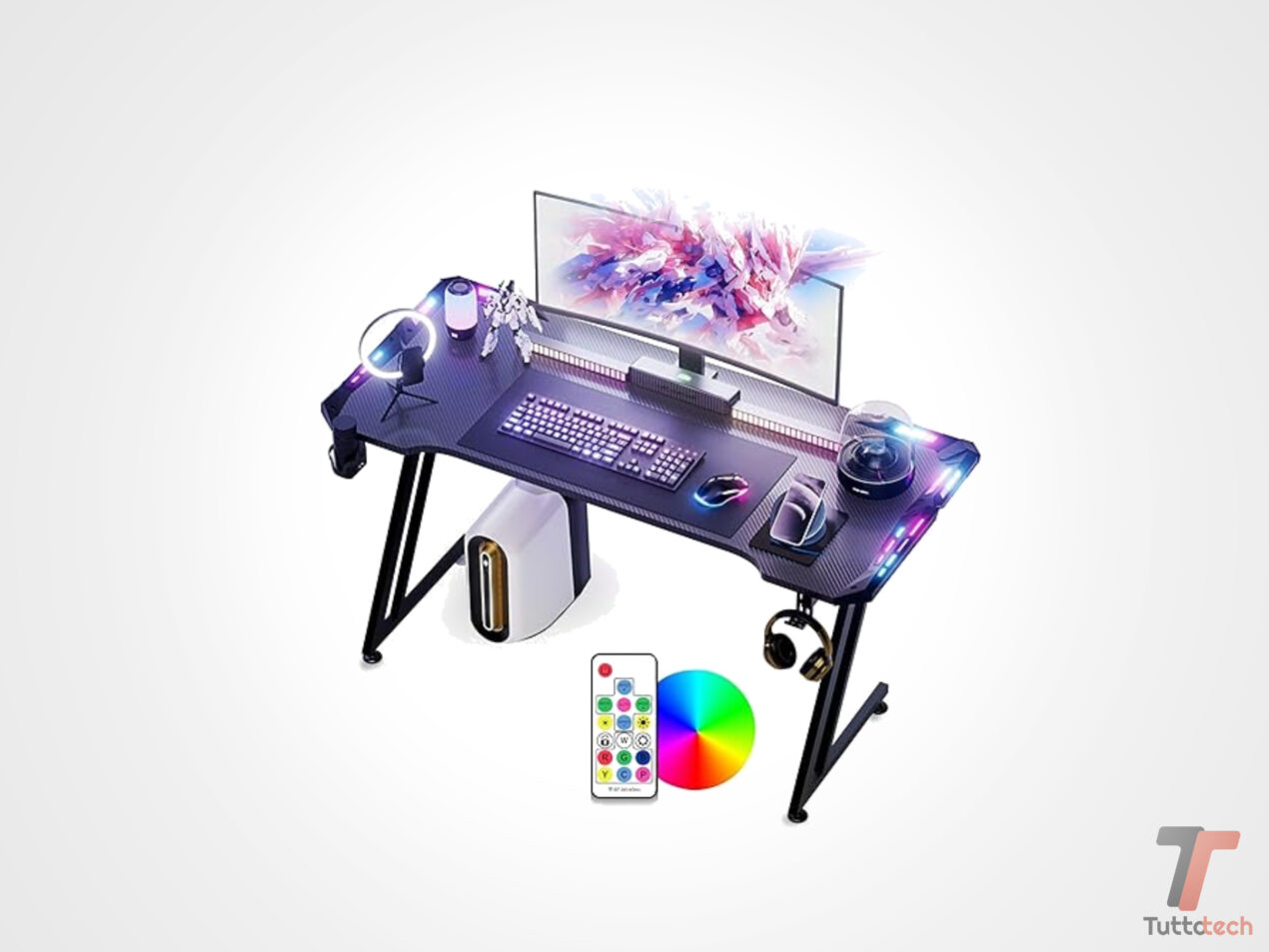 Postazione gaming completa a prezzo ridotto: Scrivania Gamtimer con LED RGB a soli 59€