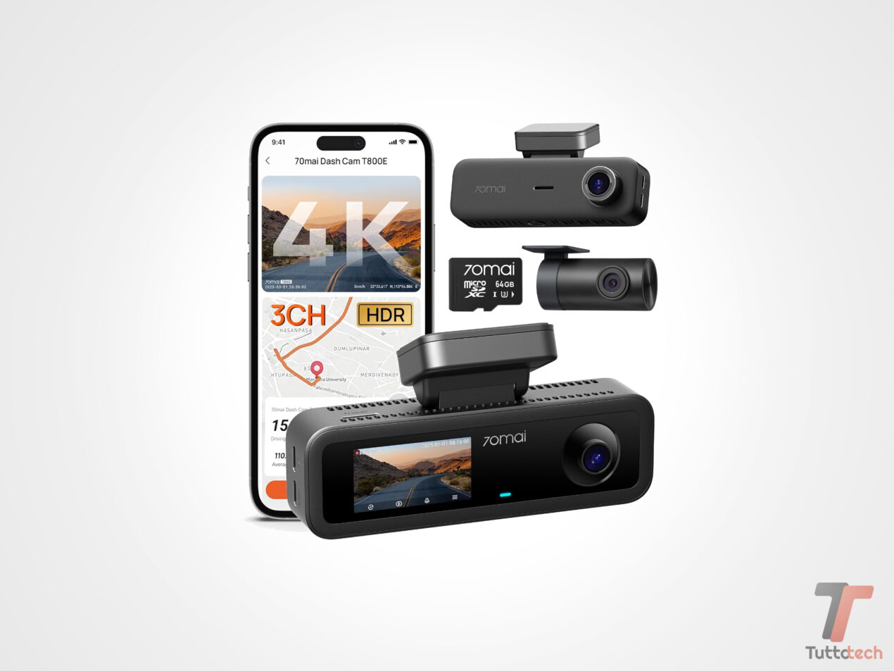Dash Cam 70mai T800E: Triplo canale e qualità 4K a un prezzo eccezionale: 80€ con il coupon