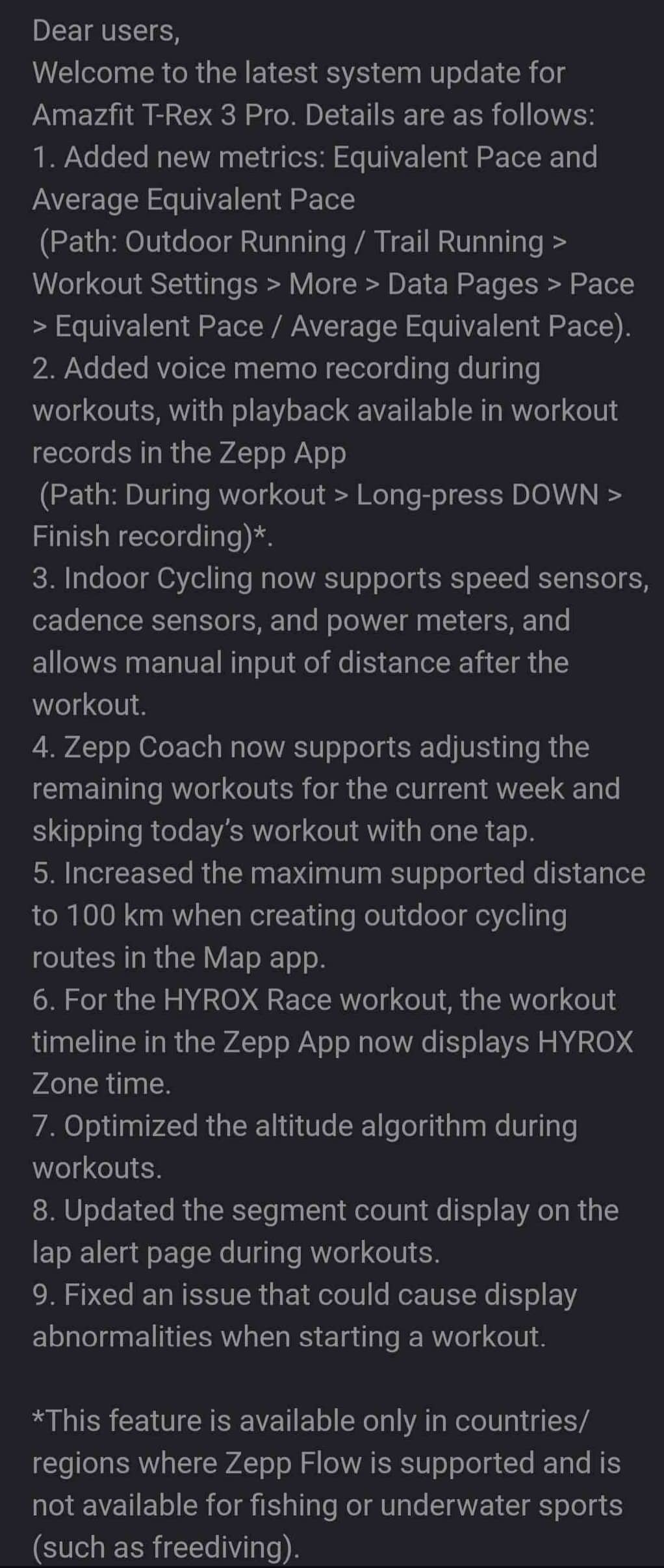 Amazfit T-Rex 3 Pro - firmware v4.3.8.2 - changelog GeW