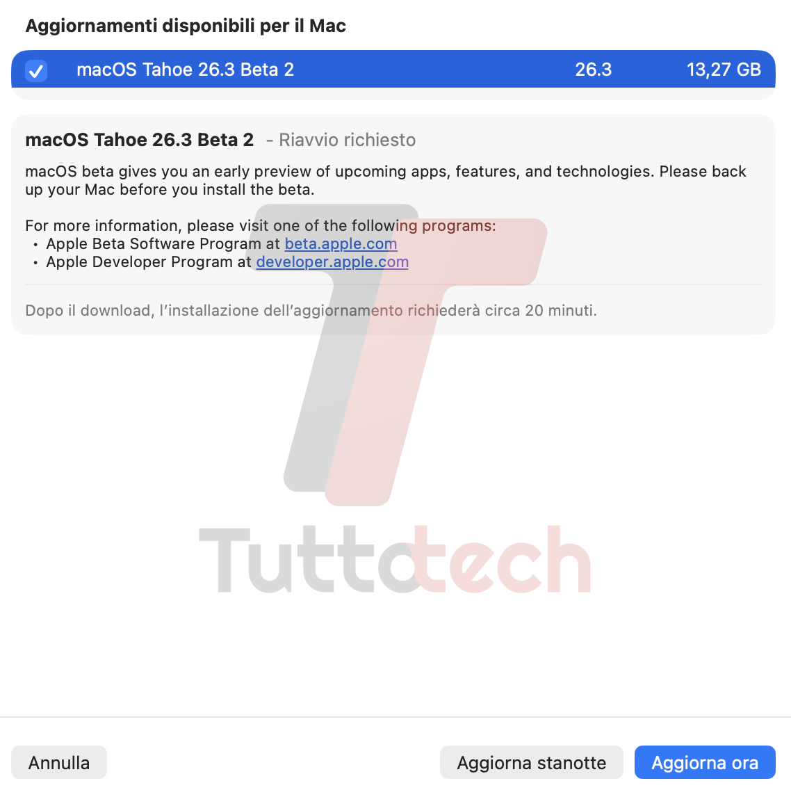 Apple macOS 26.3 Tahoe DB2 on MacBook Pro 16 M1 Pro