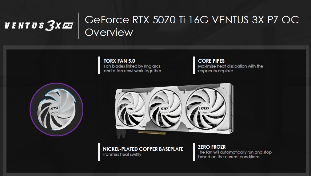 MSI GeForce RTX 5070 Ti VENTUS 3X PZ OC