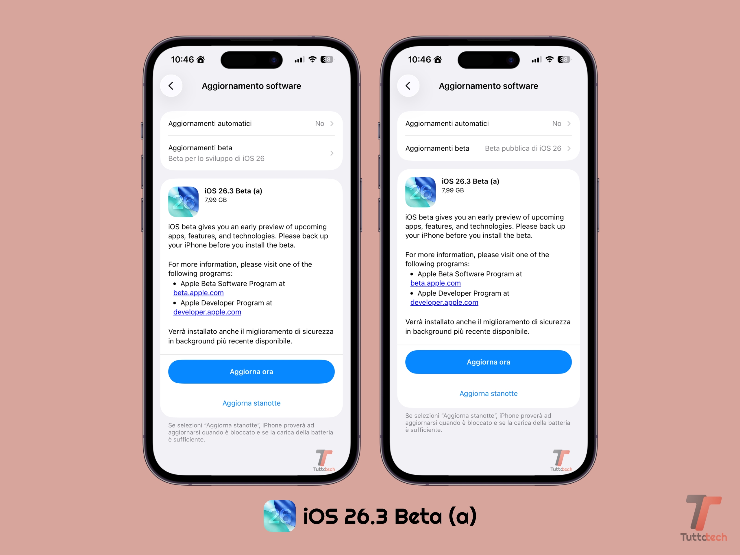 iOS 26.3 Beta (a) on Apple iPhone 14 Pro tt