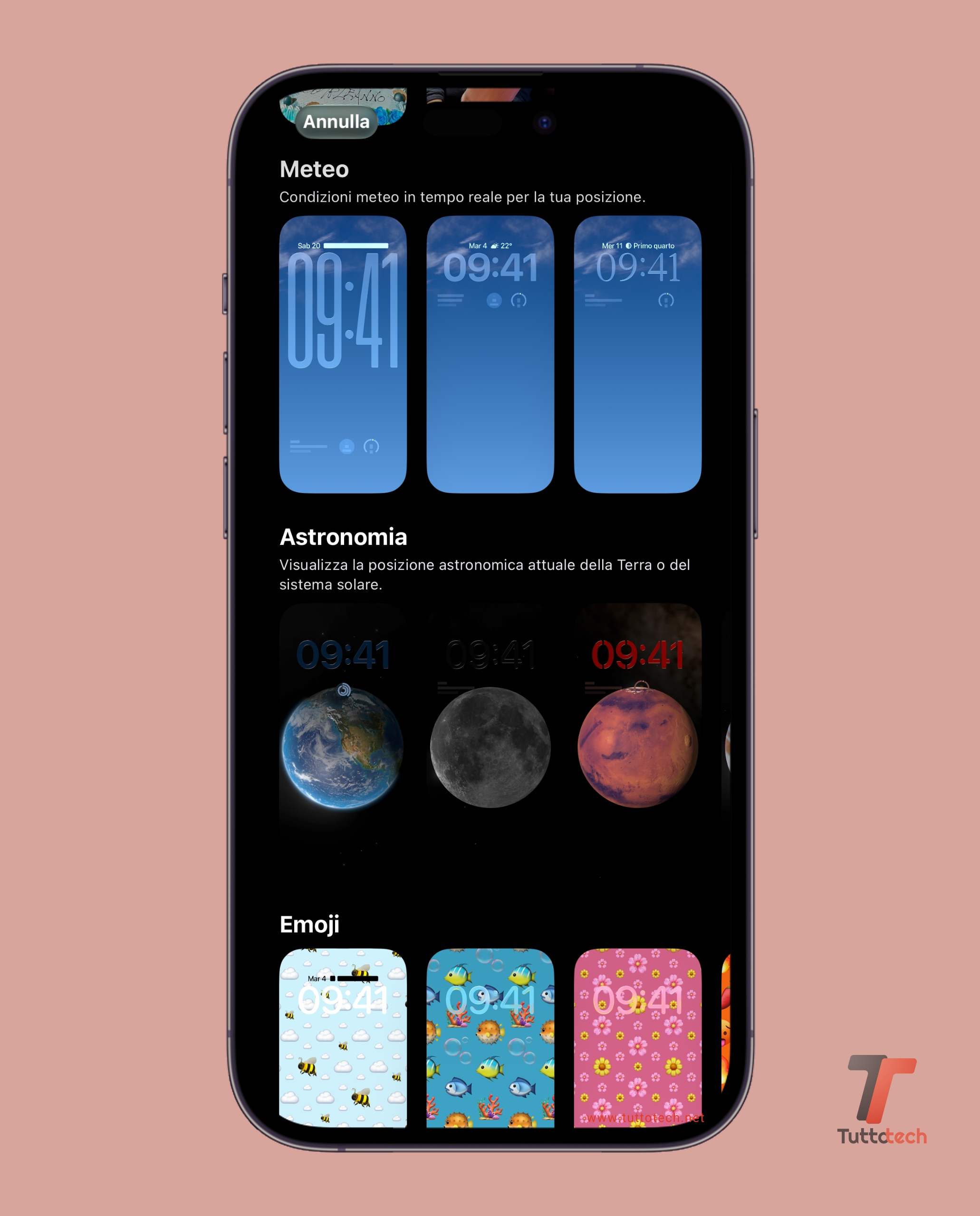Apple iOS 26.3 - Sfondo meteo e astronomia separati