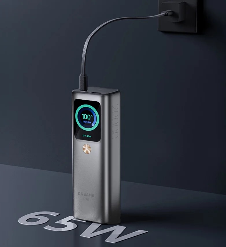 Dreame lancia un power bank da 165 W con cavo integrato e display smart 5