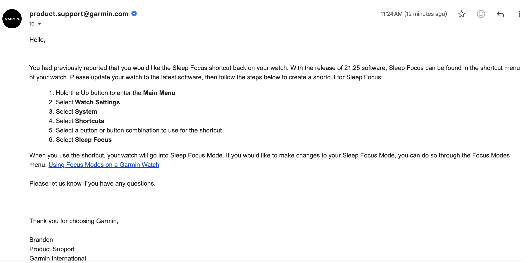 Garmin Fenix 8 - v21.25 - Sleep Focus Mode