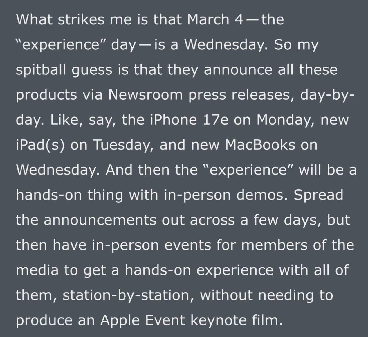 Evento Apple marzo 2026 rumor
