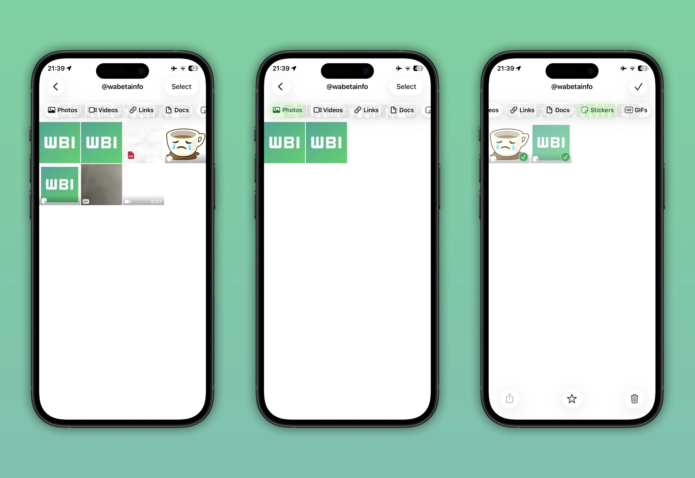 WhatsApp Beta per iOS v26.6.10.70 - Filtri media chat WBI