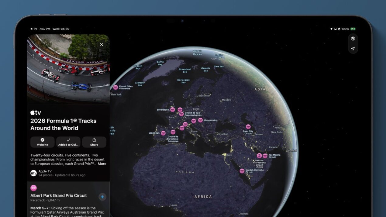 Apple Maps si prepara alla stagione F1 e integra i modelli 3D dei circuiti