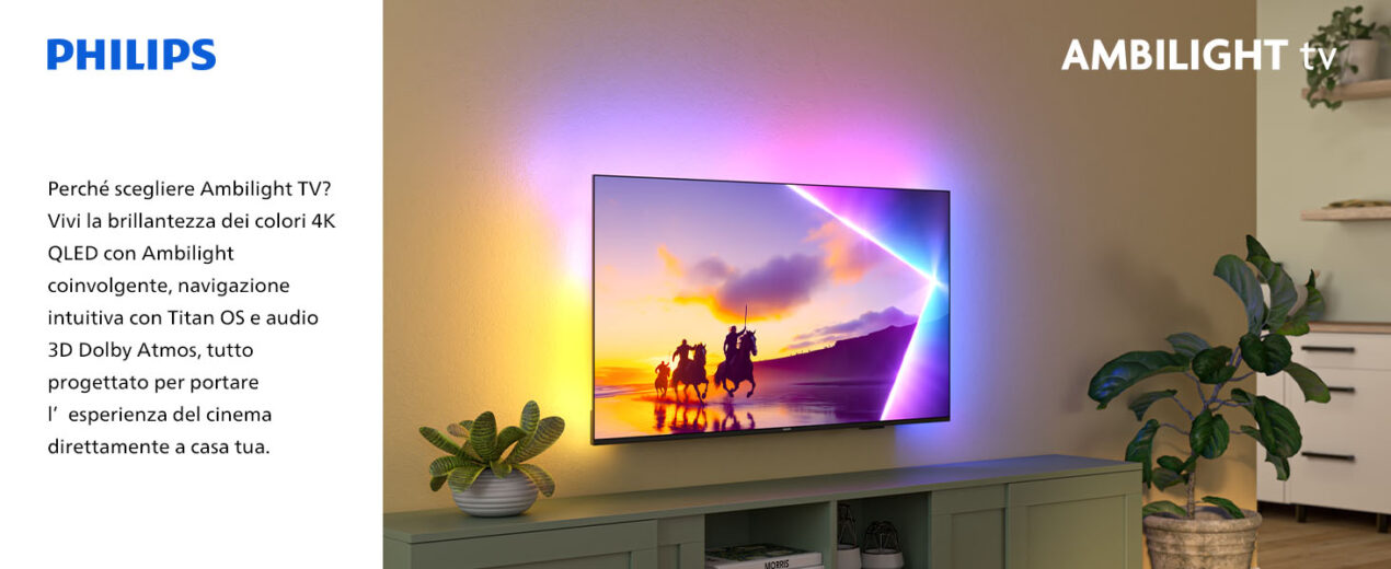 Trasforma il tuo salotto con la magia Ambilight: il 75 pollici Philips QLED è in offerta su Amazon