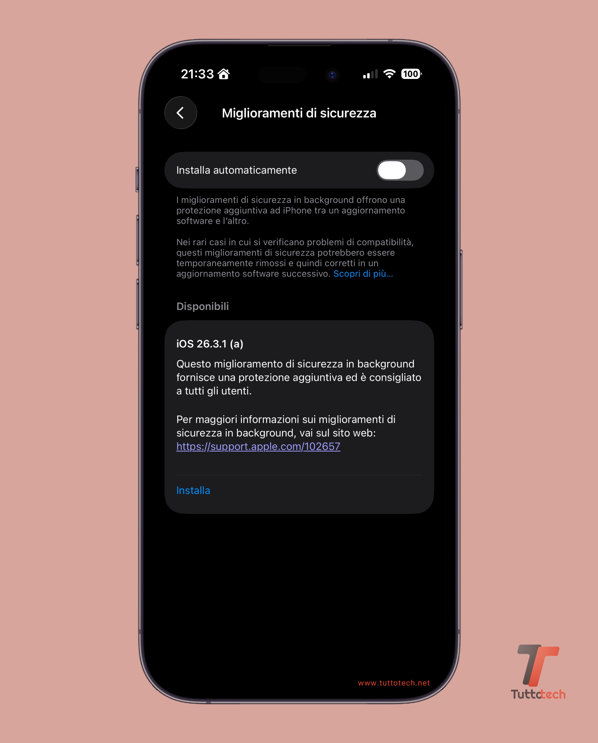 Apple iOS 26.3.1 (a) on iPhone 14 Pro
