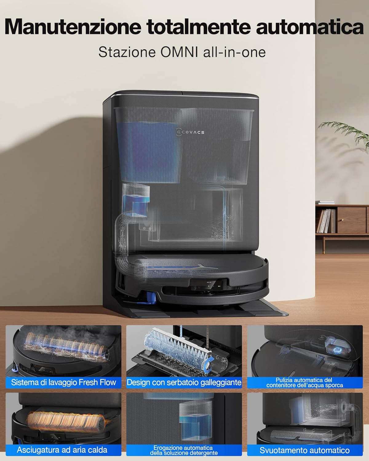 ECOVACS DEEBOT T90 PRO OMNI - 21 Stazione base