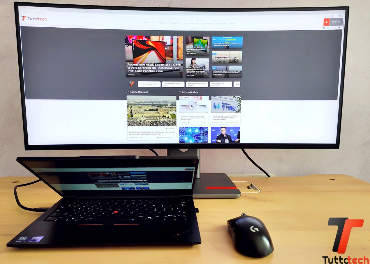 Recensione Lenovo ThinkVision P34WD-40: il monitor ultrawide che diventa una postazione da lavoro