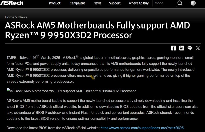 Ryzen 9 9950X3D2 asrock