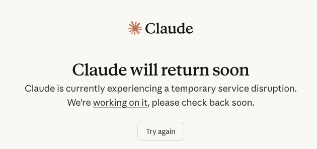 Claude è attualmente offline, segnalazioni diffuse per l'AI di Anthropic 1