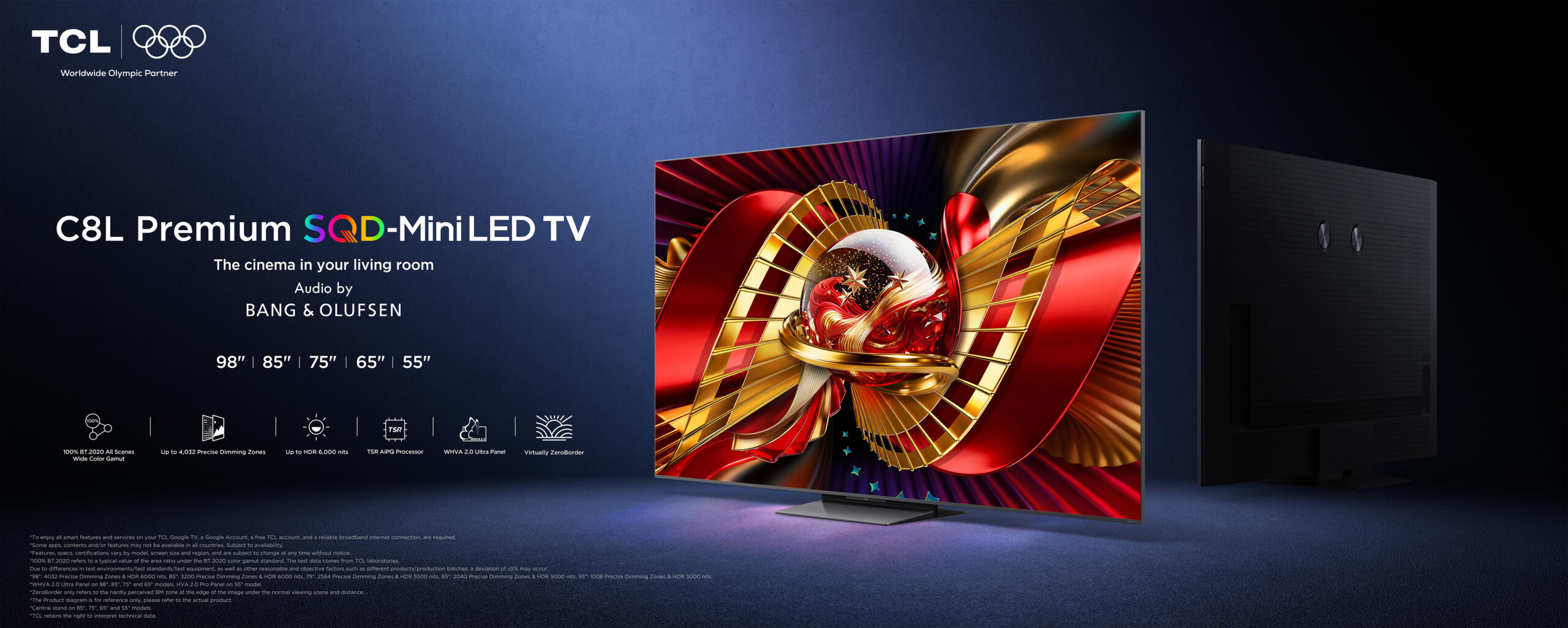 TCL amplia la gamma per l'Italia tra TV SQD-Mini LED, monitor gaming e smartphone NXTPAPER 5
