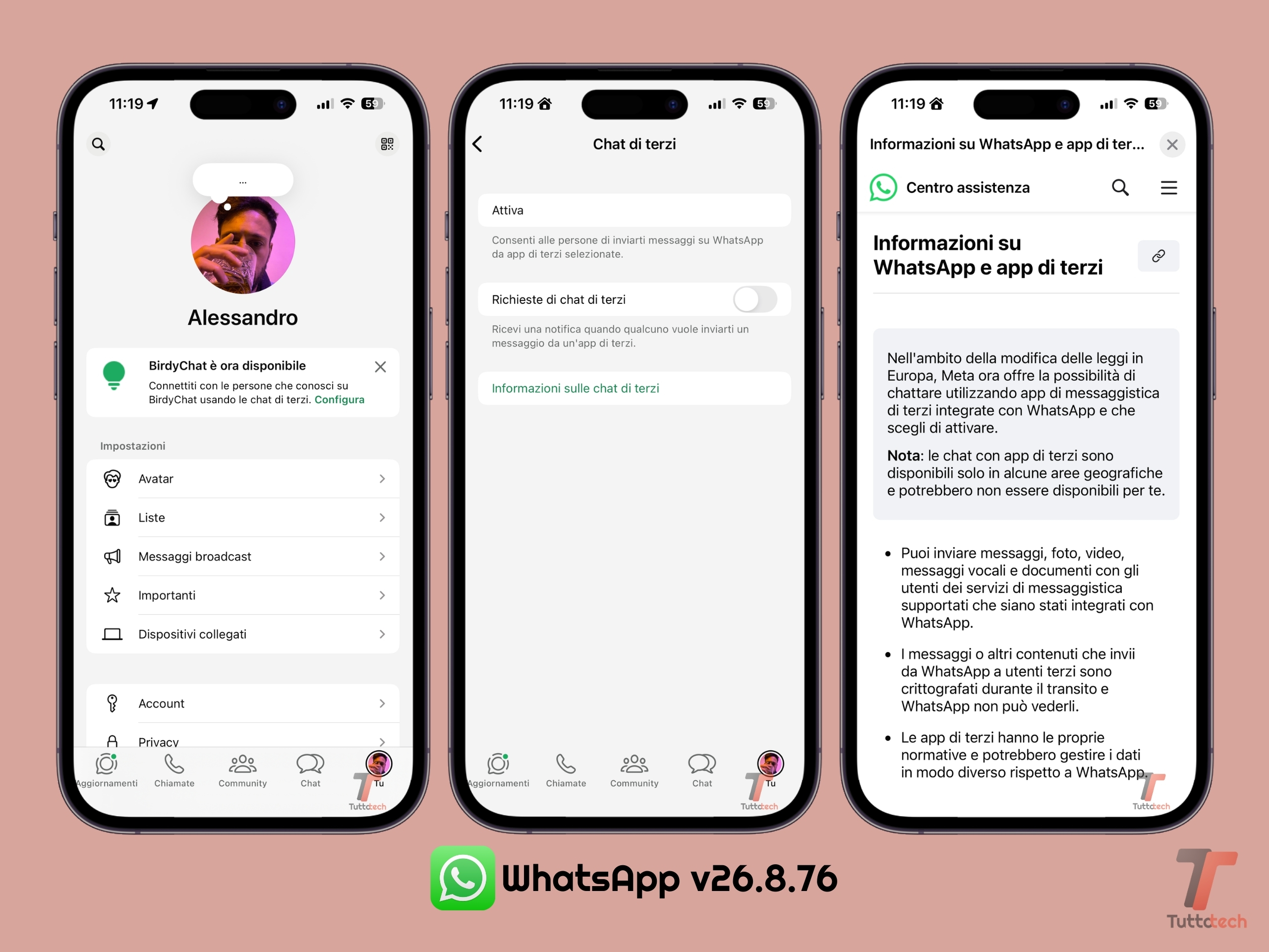 WhatsApp per iOS v26.8.76 - Chat di Terzi