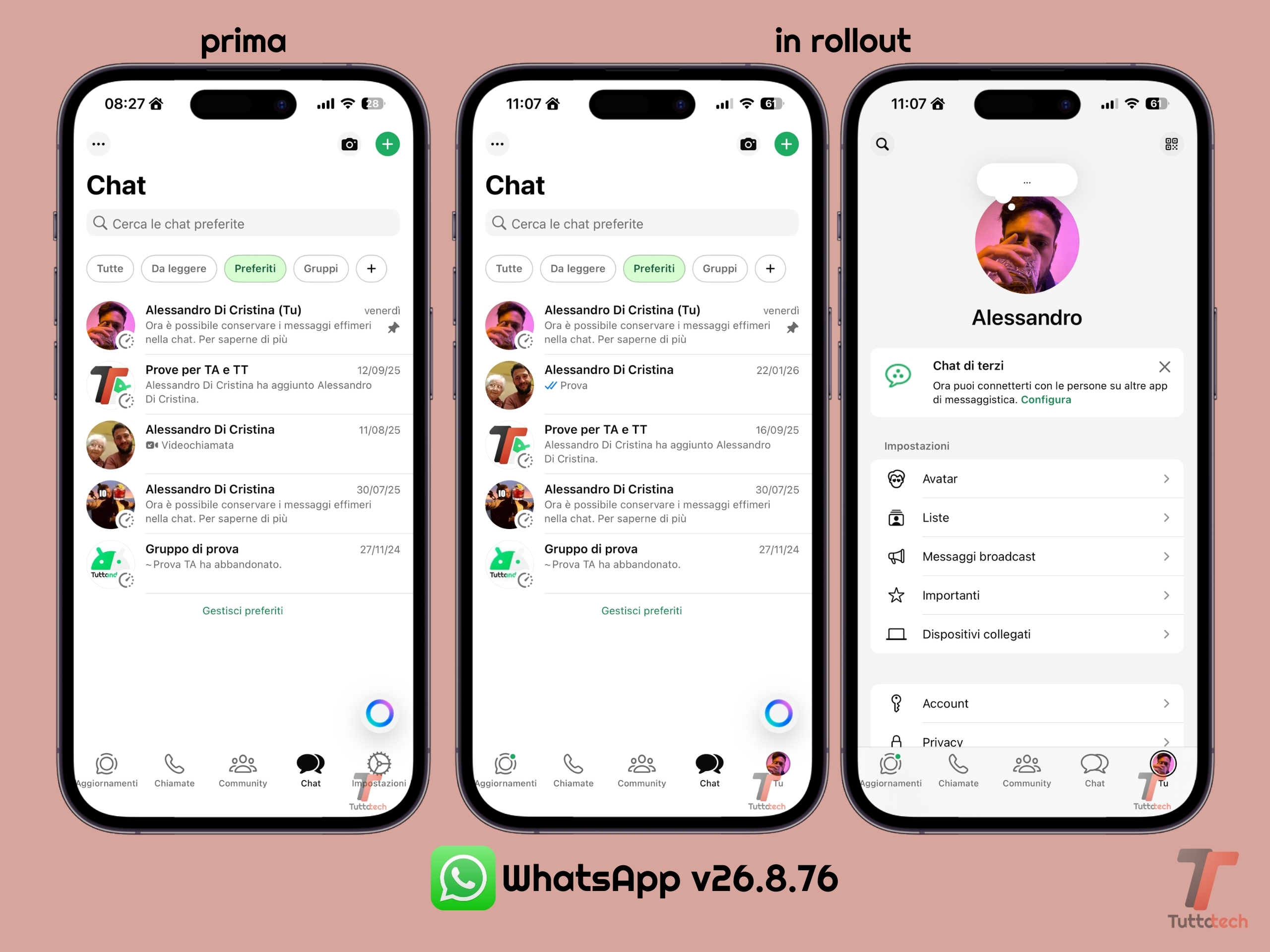 WhatsApp per iOS v26.8.76 - Scheda Tu
