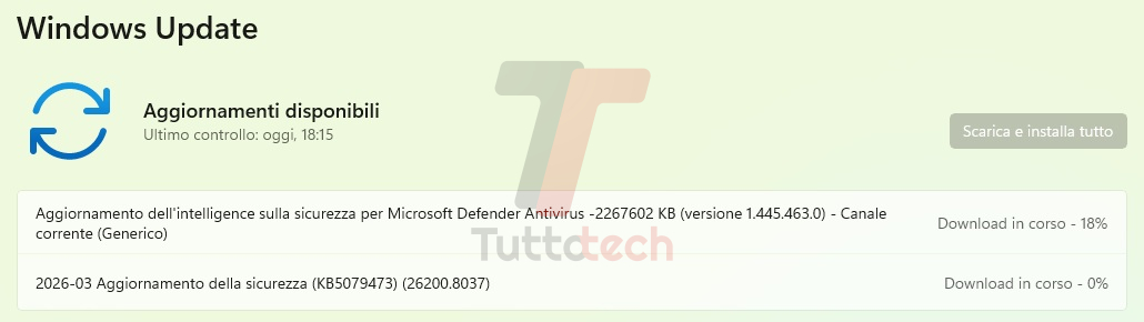 Windows 11 25H2 - Patch Tuesday di marzo 2026