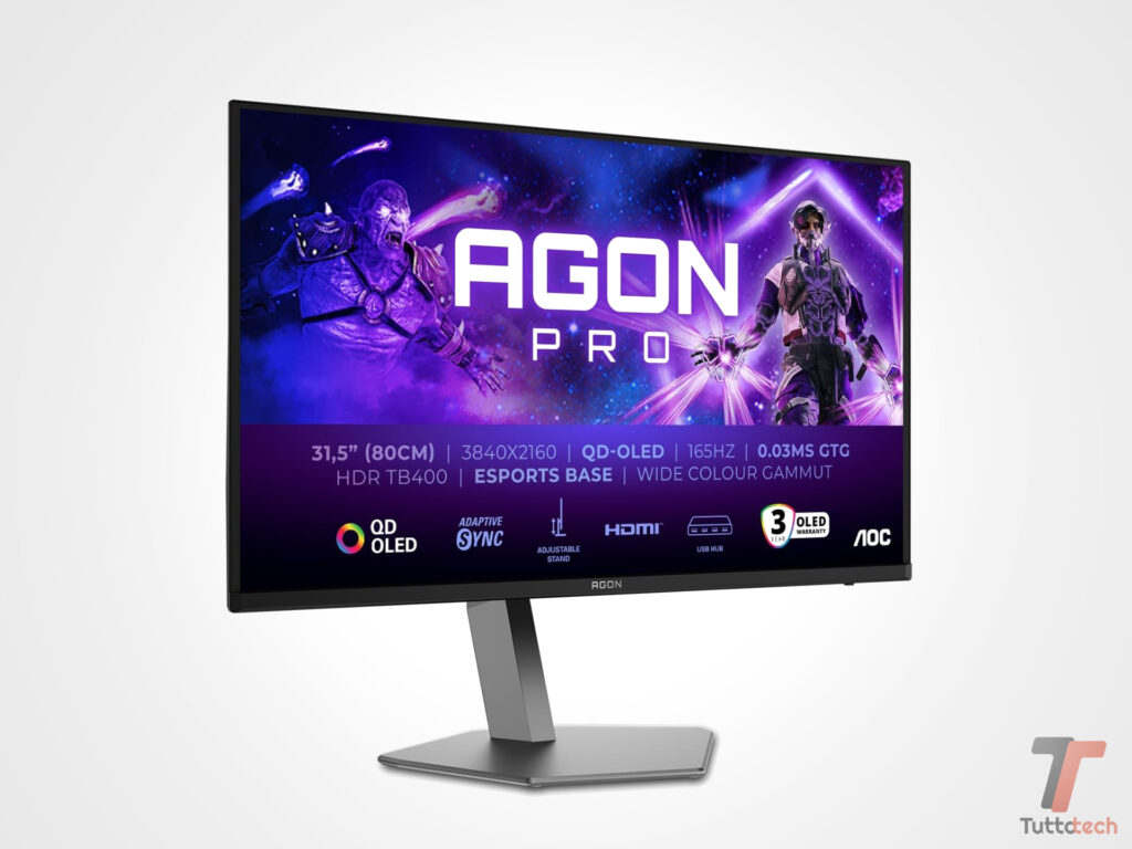 AOC AG326UD: il monitor 4K QD-OLED da 165Hz scende al super prezzo di 599€ 4
