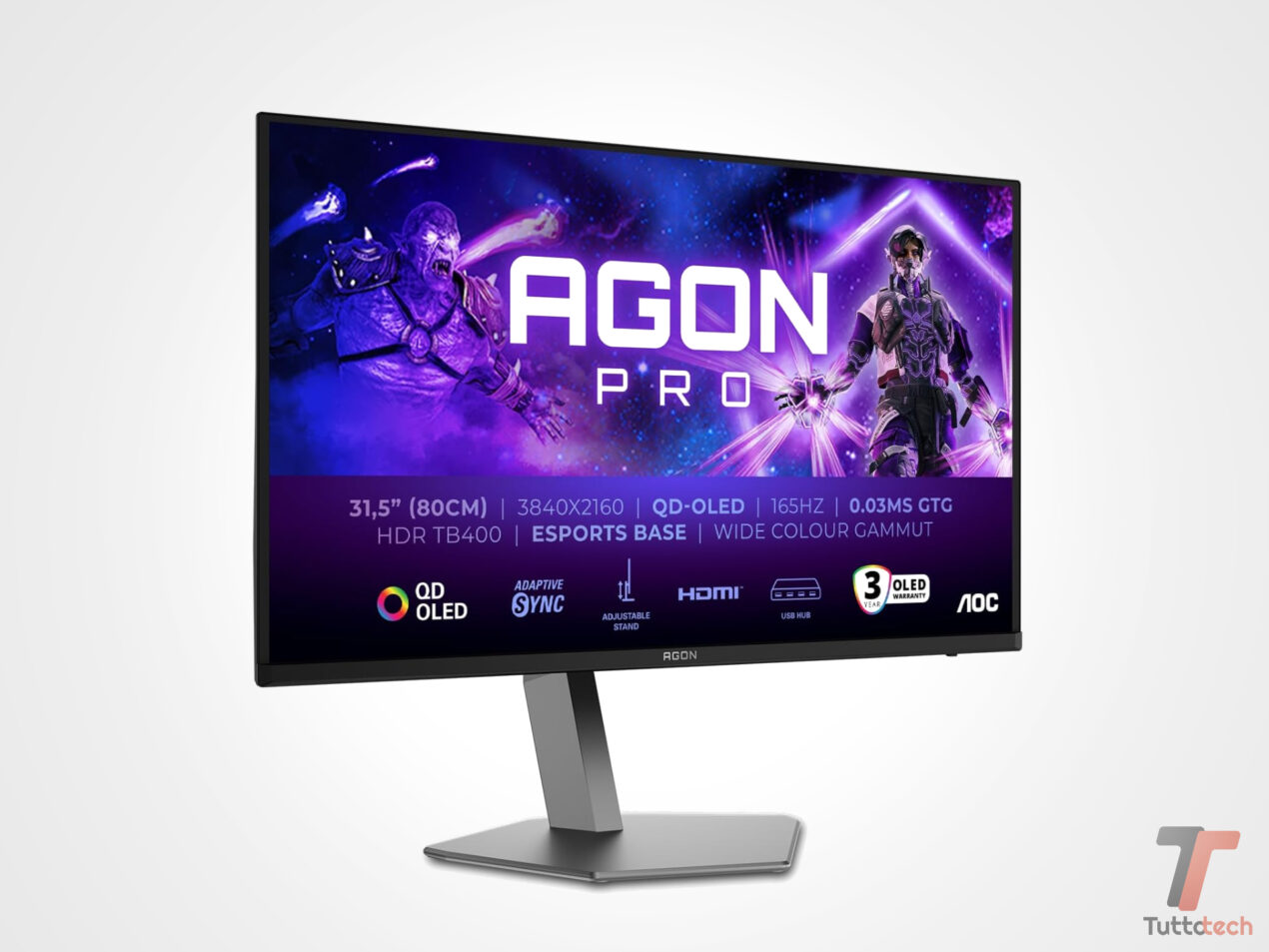 AOC AG326UD: il monitor 4K QD-OLED da 165Hz scende al super prezzo di 599€