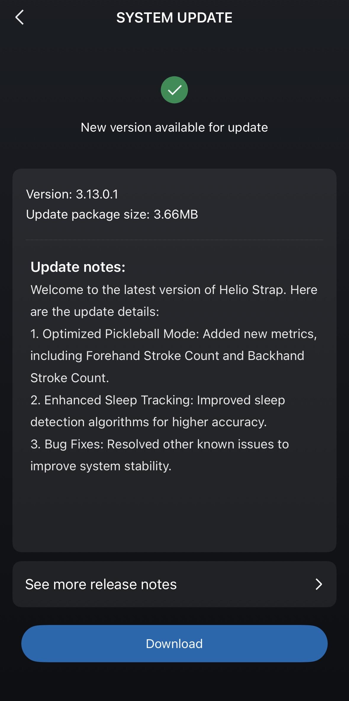 Amazfit Helio Strap - changelog v3.13.0.1 (via Reddit)