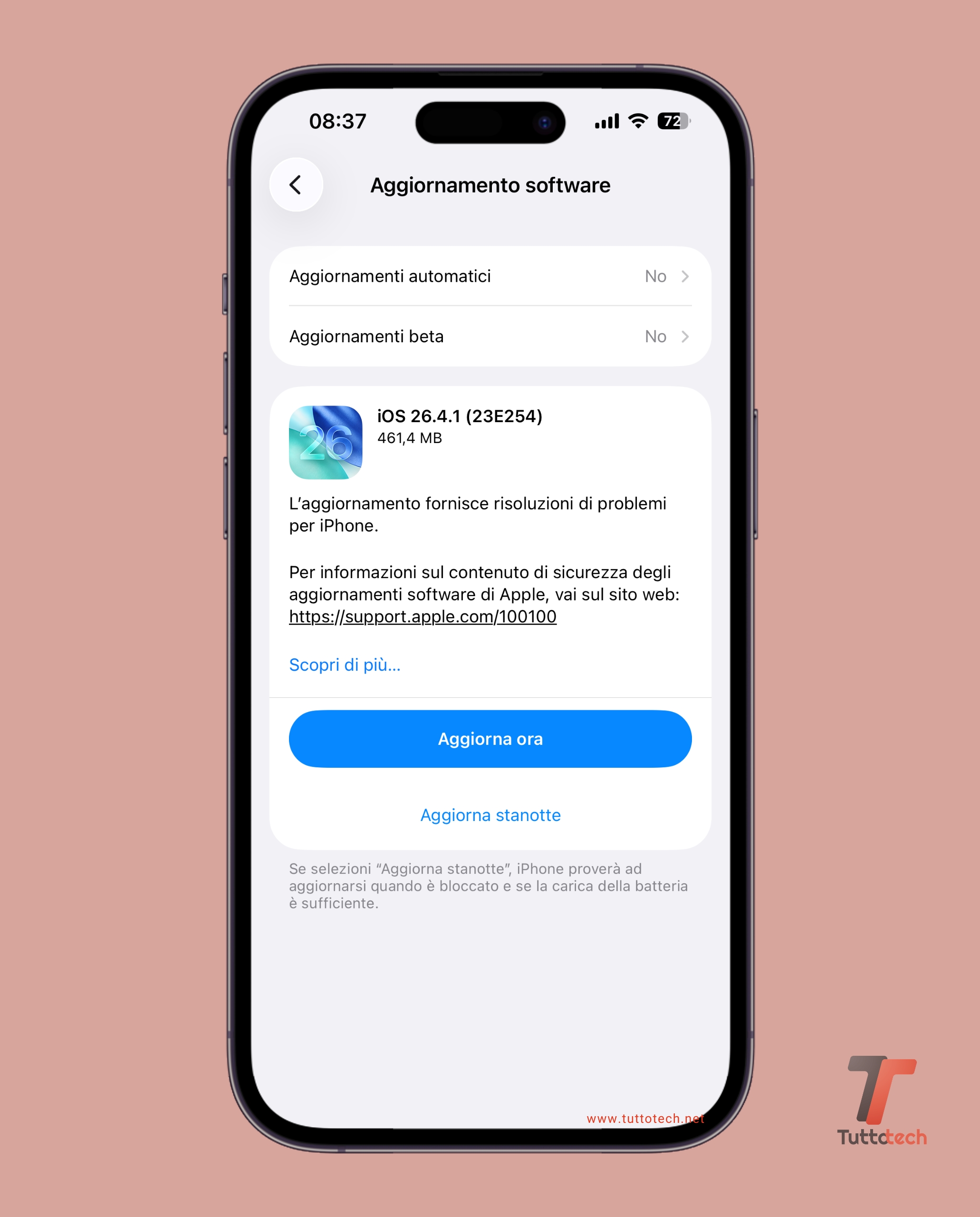 Apple iOS 26.4.1 on iPhone 14 Pro