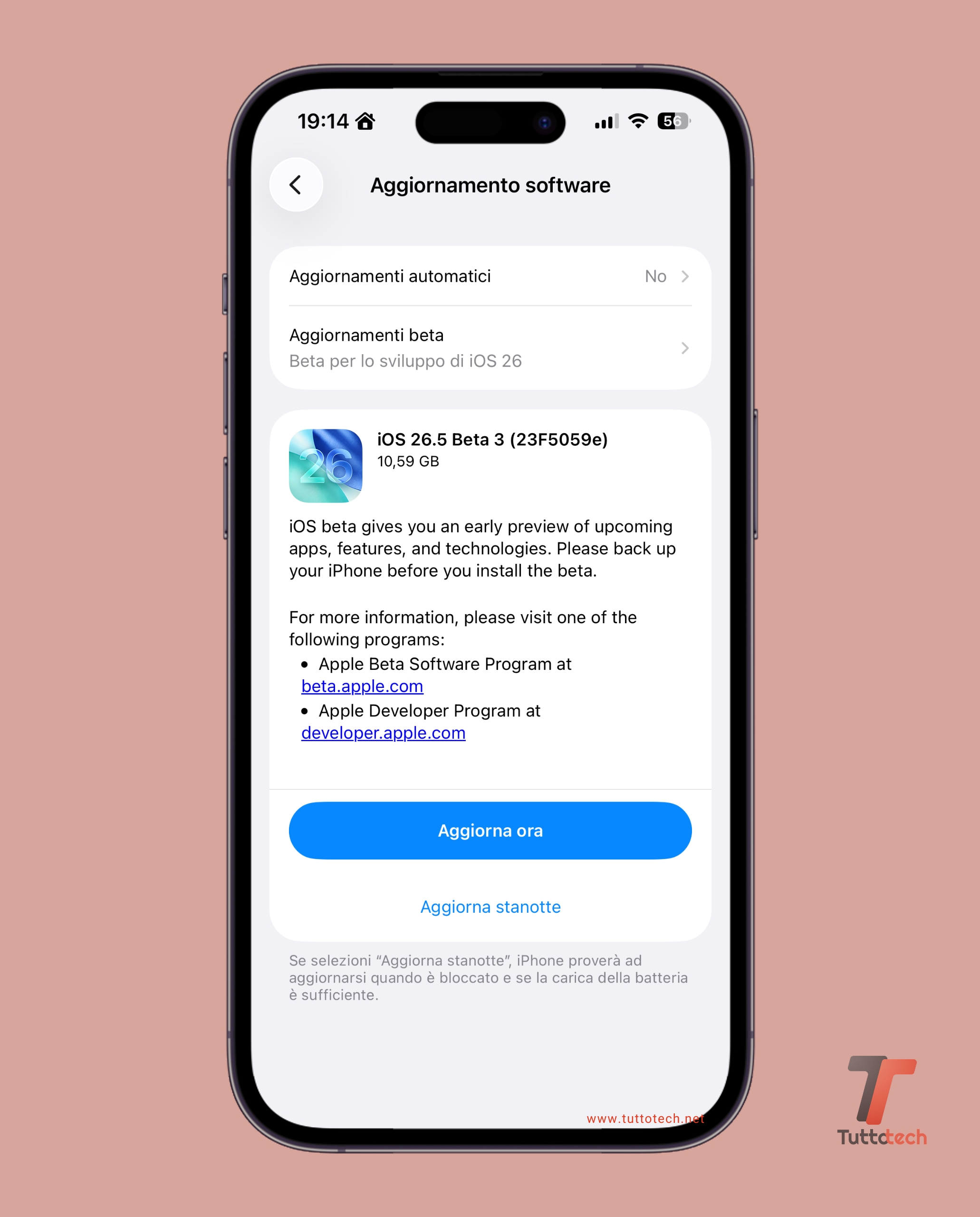 Apple iOS 26.5 DB3 on iPhone 14 Pro