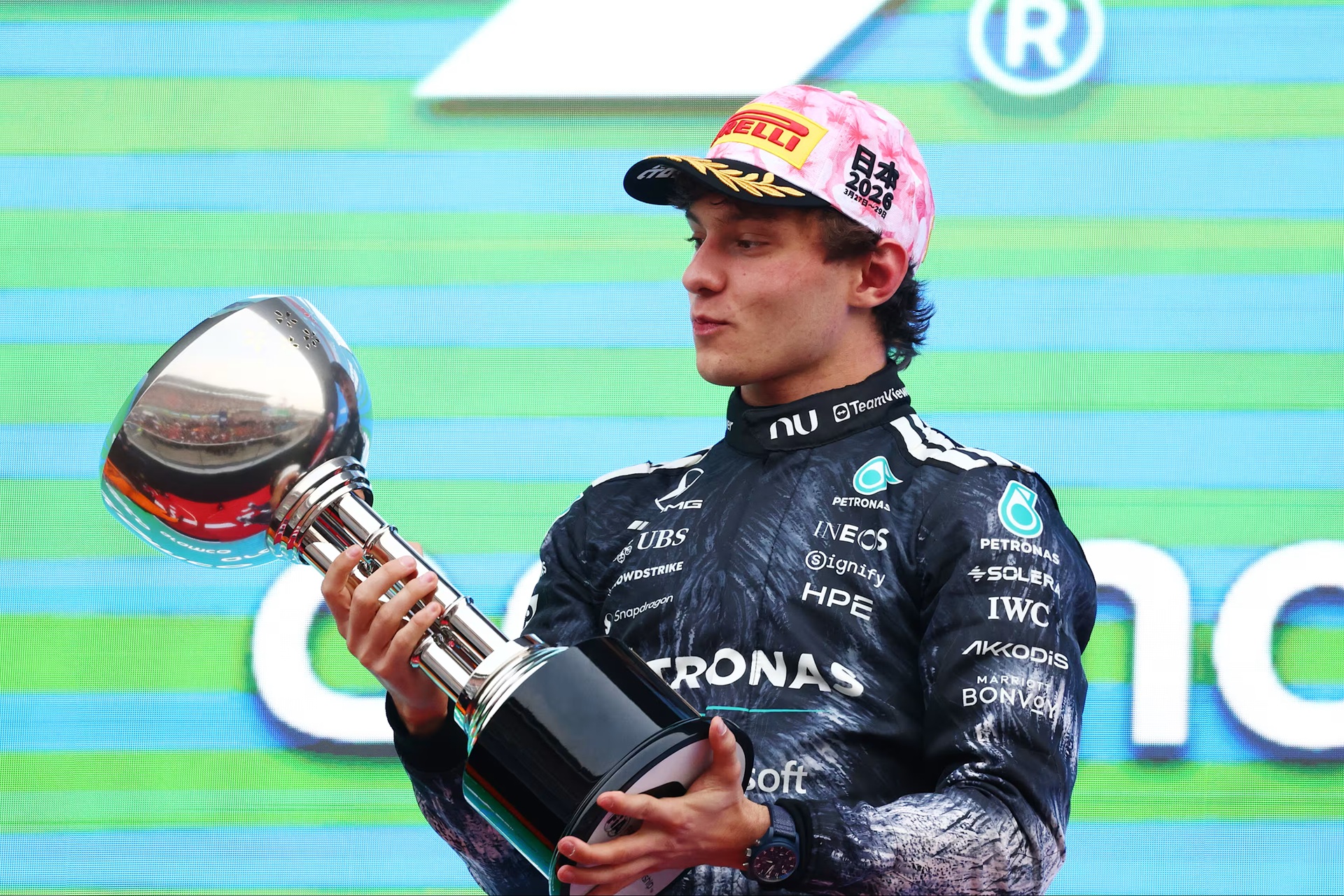 Formula 1 2026 - Andrea Kimi Antonelli celebra la vittoria a Suzuka