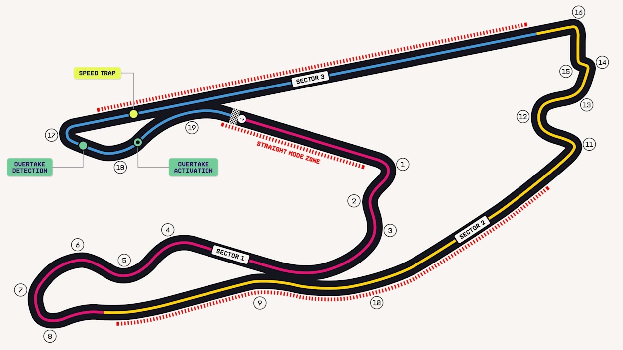Mappa del Miami International Autodrome casa del Gran Premio di Miami 2026 di Formula 1