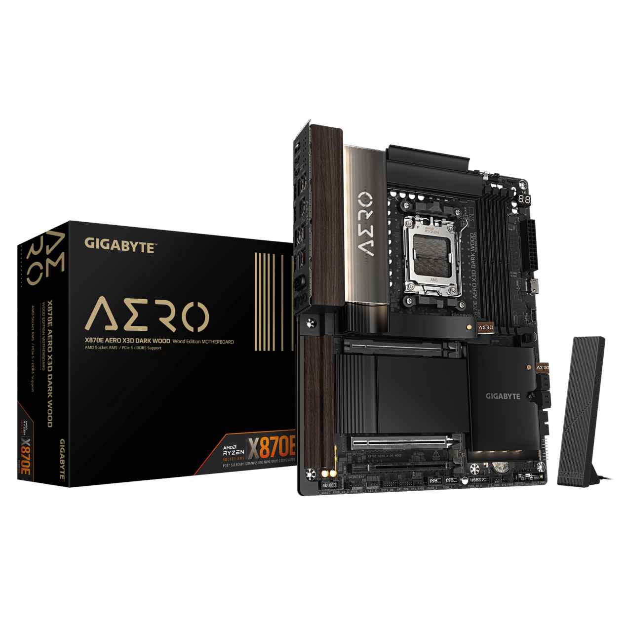GIGABYTE X870E AERO X3D DARK WOOD: prestazioni al top su AM5 con un design unico