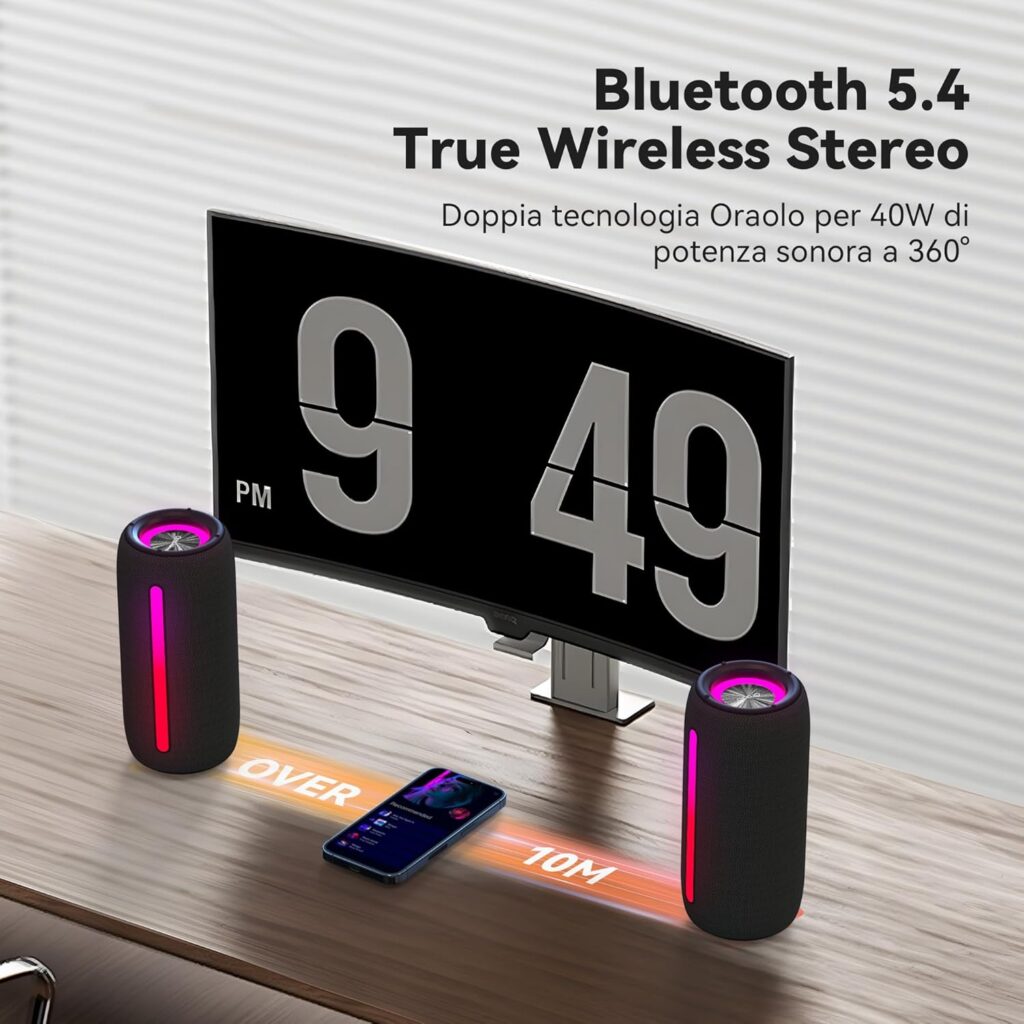 Offerta 2x1 su Amazon: due casse Bluetooth RGB 24W al prezzo di una 4
